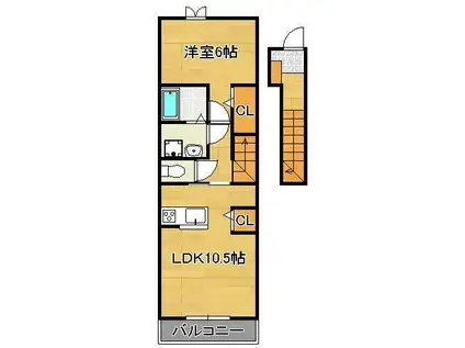 ポラリスA(1LDK/2階)の間取り写真