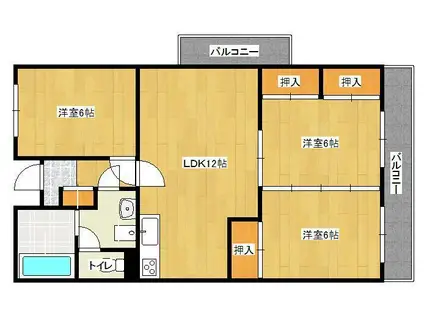 アベニュー守恒(3LDK/5階)の間取り写真