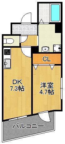 IL PALAZZO DEL SOLE (1DK/6階)の間取り写真