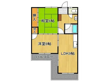 コーポラスホワイト(2LDK/2階)の間取り写真