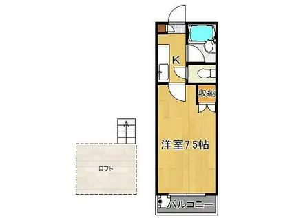 リファレンス企救丘(1K/1階)の間取り写真
