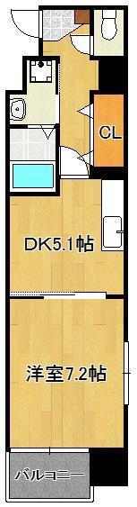 ベーシック・グローブ(1DK/2階)の間取り写真