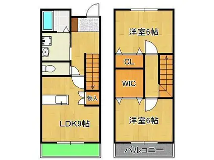 ラ・ボヌール小倉南(2LDK/1階)の間取り写真