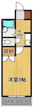 グランドール富士見(1K/4階)の間取り写真