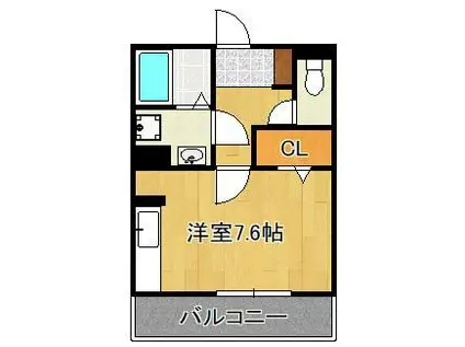 トレス城野館(ワンルーム/3階)の間取り写真