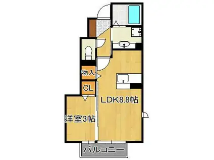 フォルトナ カーサ(1LDK/1階)の間取り写真