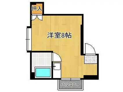 コーポラス旭(ワンルーム/3階)の間取り写真