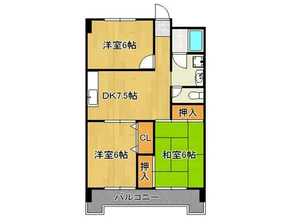 アネシス守恒(3DK/1階)の間取り写真