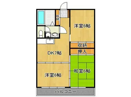 サンクチュアリ(3DK/4階)の間取り写真