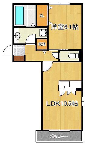D-ROOM南方(1LDK/2階)の間取り写真
