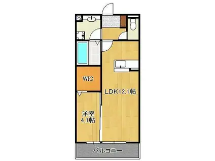 STUDIE GAMOU(1LDK/2階)の間取り写真