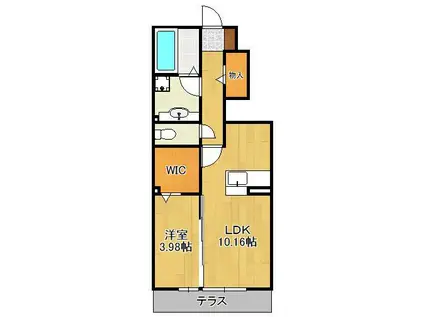 パープルシャイン蒲生(1LDK/1階)の間取り写真