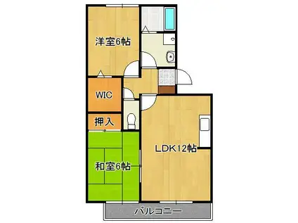 フロンティアS(2LDK/2階)の間取り写真