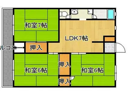 REGALO小倉南壱番館(3DK/5階)の間取り写真