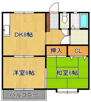 ハイツさや(2DK/1階)の間取り写真