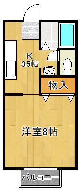 ハイツMEGUMI(1K/1階)の間取り写真