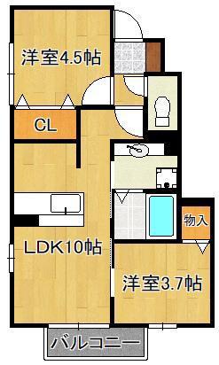 シーズンさくら(2LDK/1階)の間取り写真