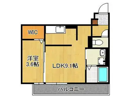 トレス城野貮番館(1LDK/3階)の間取り写真
