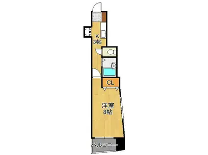 KMマンション北九大前(1K/6階)の間取り写真