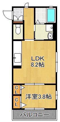 MARRONNIER(1LDK/2階)の間取り写真