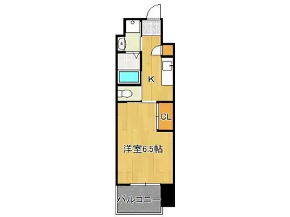 アミュゼ城野(1K/2階)の間取り写真