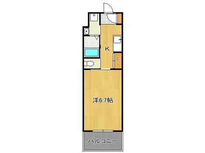 アミュゼ城野(1K/8階)の間取り写真