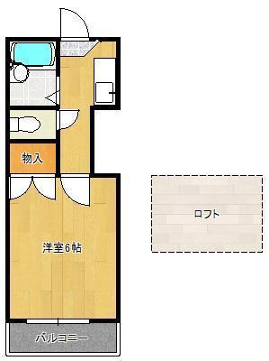 ヴィラ若園(1K/1階)の間取り写真