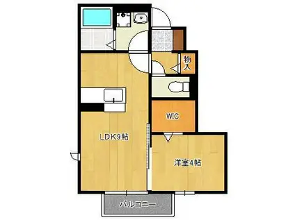 ミサキロード(1LDK/1階)の間取り写真