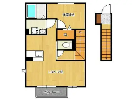ミサキロード(1LDK/2階)の間取り写真