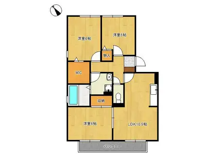 コンフォールⅠ番館(3LDK/1階)の間取り写真