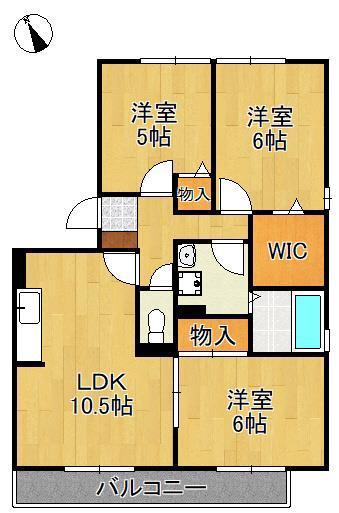 コンフォールⅠ番館(3LDK/3階)の間取り写真