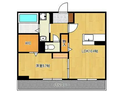 ELEGANT PALACE横代北(1LDK/3階)の間取り写真