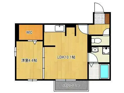 トレス若園館(1LDK/1階)の間取り写真