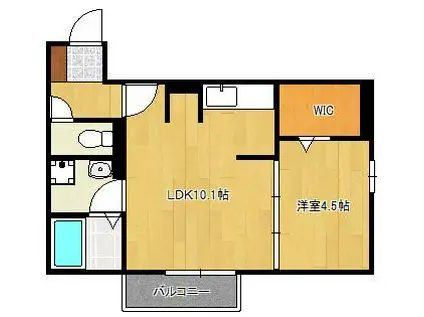 トレス若園館(1LDK/2階)の間取り写真