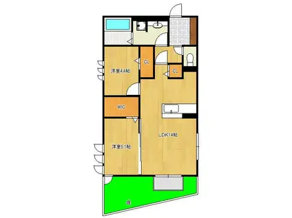 MAISON DE HIPPO(2LDK/1階)の間取り写真