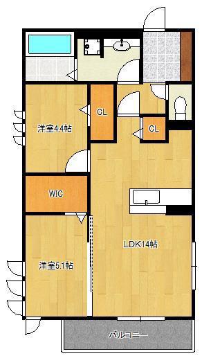 MAISON DE HIPPO(2LDK/2階)の間取り写真