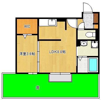D-ROOM南方(1LDK/1階)の間取り写真