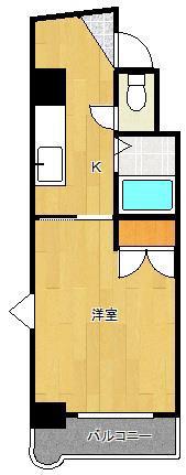 ビブレ城野(1K/8階)の間取り写真