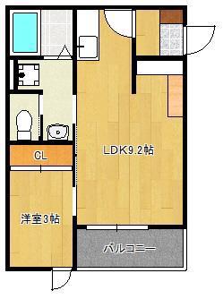 STORIA北方(1LDK/1階)の間取り写真