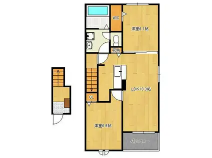 グラン フェリシア Ⅲ(2LDK/2階)の間取り写真