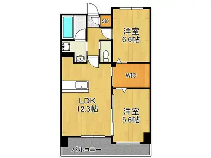 GRAN STELLA NAGAO(2LDK/5階)の間取り写真