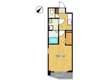 MDIプロスジョイア北九州市立大学前(1K/3階)の間取り写真
