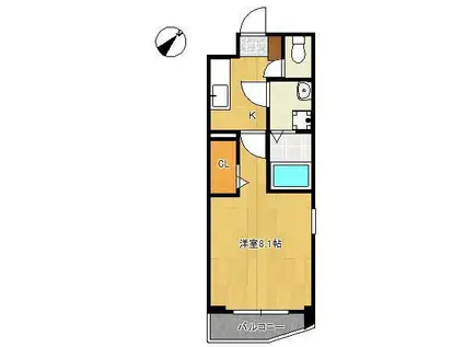 MDIプロスジョイア北九州市立大学前(1K/9階)の間取り写真