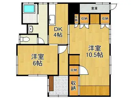 日田彦山線 石田駅(福岡) 徒歩9分 1階建 築53年(2DK)の間取り写真