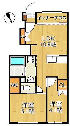 YENN(2LDK/1階)の間取り写真