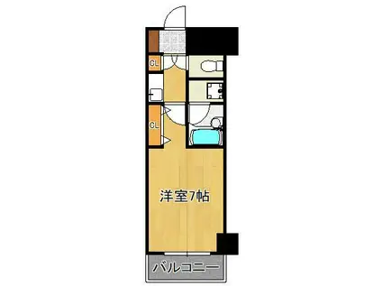 ダイナコート小倉城野(ワンルーム/7階)の間取り写真