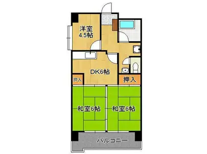 第8岡部ビル(3DK/3階)の間取り写真