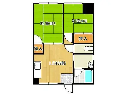マンショーン勝之(2LDK/5階)の間取り写真
