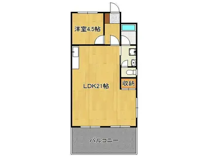 シャトレ白銀(1LDK/8階)の間取り写真