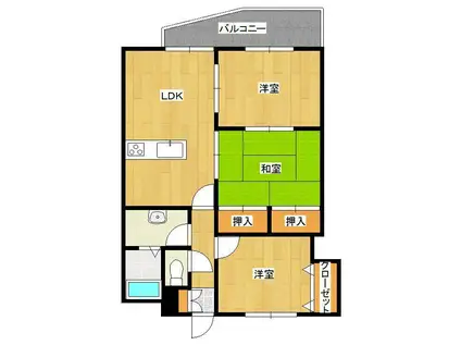 エル片野Ⅰ(3LDK/3階)の間取り写真